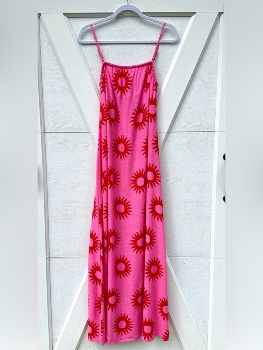 Paper Heart Anthropologie Red Sun Linen Blend Dress Women’s Size Large